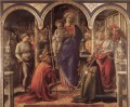 Vierge à l’Enfant Avec St Fredianus et St Augustine Renaissance Filippo Lippi